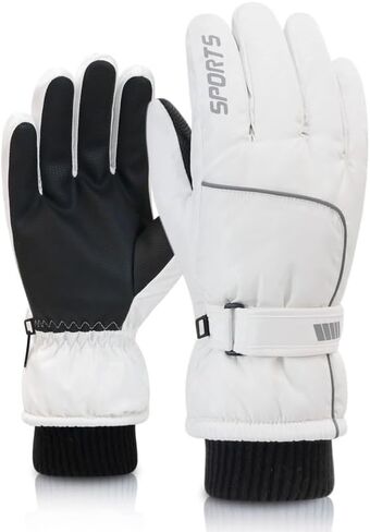 White Winter Ski Gloves,Touchscreen Waterproof and Insulated Snow Gloves,Warm and Durable Skiing Gloves for Men and Women for Skiing,Snowboarding and Winter Sports in Saudi Arabia