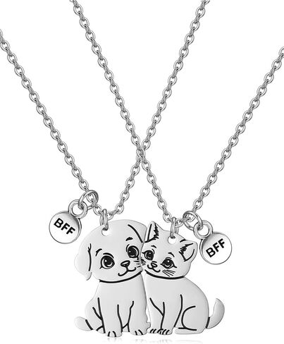 PESOENTH Friendship Bff Necklace for 2,Dog Cat Best Friend Necklaces Jewelry Gifts,Funny Matching Friend Birthday Besties Gifts for Women Friends Female Christmas Graduation in Kuwait