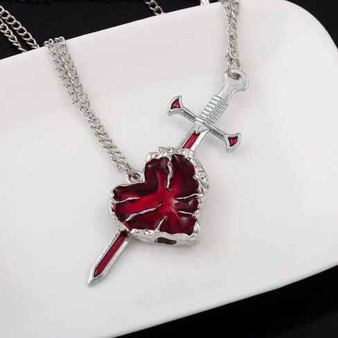Heart and Sword Couple Necklace Set - Matching Necklace for Couples - Valentine's Day Romantic Lovers Jewelry Gift in Saudi Arabia