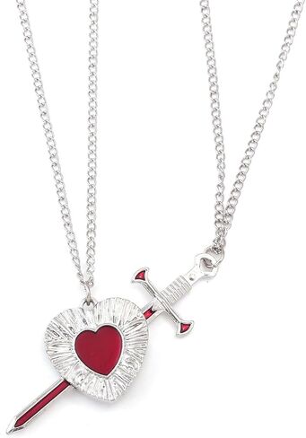 Heart and Sword Couple Necklace Set - Matching Necklace for Couples - Valentine's Day Romantic Lovers Jewelry Gift in Saudi Arabia