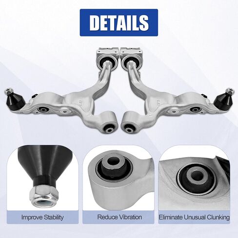 AWD Front Lower Control Arm Kit compatible with Infiniti M35 M45 AWD 2008-2010 Left Driver Side and Right Passenger Side Lower Transverse Link Replace# 54500EJ72A 54501EJ72A 54500-EJ72A 54501-EJ72A in Kuwait