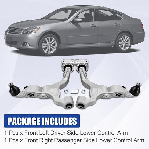 AWD Front Lower Control Arm Kit compatible with Infiniti M35 M45 AWD 2008-2010 Left Driver Side and Right Passenger Side Lower Transverse Link Replace# 54500EJ72A 54501EJ72A 54500-EJ72A 54501-EJ72A in Kuwait