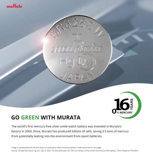 Murata 397 Battery SR726SW 1.55V Silver Oxide Watch Button Cell (5 Batteries) in Saudi Arabia