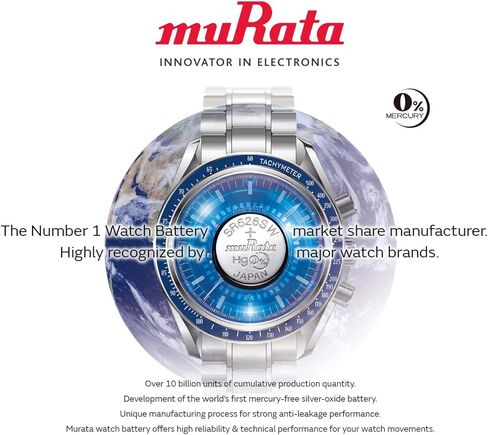 Murata 397 Battery SR726SW 1.55V Silver Oxide Watch Button Cell (5 Batteries) in Saudi Arabia