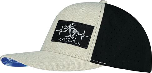 Beach Hat - Baseball Hat Fit - Cream Hemp/Black - Laser Mesh in Saudi Arabia