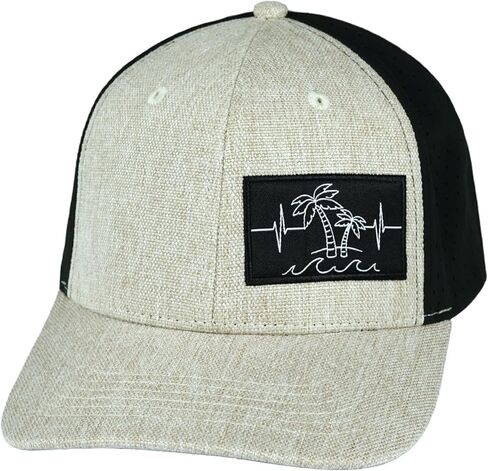 Beach Hat - Baseball Hat Fit - Cream Hemp/Black - Laser Mesh in Saudi Arabia