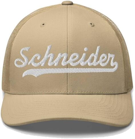 Schneider Hat Schneider Trucker Hat Baseball Script Embroidered Cap Vintage Sports Mesh Swoosh Gift Souvenir Headwear in in Saudi Arabia