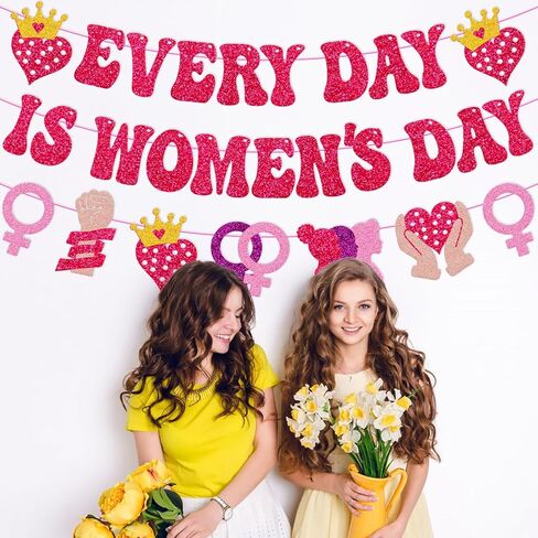 Every Day is Women’s Day Banner Women’s History Month Decorations International Womens Day Décor Celebrating Womens Achievements Feminist Celebration Party Supplies in Kuwait