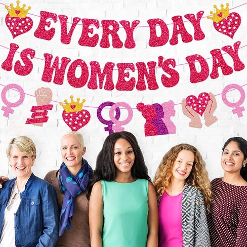 Every Day is Women’s Day Banner Women’s History Month Decorations International Womens Day Décor Celebrating Womens Achievements Feminist Celebration Party Supplies in Kuwait