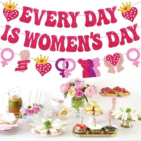 Every Day is Women’s Day Banner Women’s History Month Decorations International Womens Day Décor Celebrating Womens Achievements Feminist Celebration Party Supplies in Kuwait