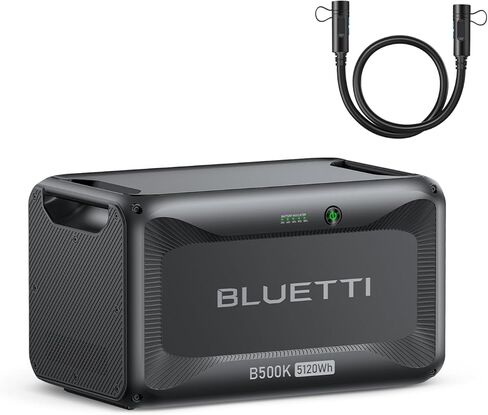 بطارية توسيع BLUETTI B500K لمحطة الطاقة المحمولة AC200L AC300 AC500 AC200MAX، حزمة بطارية LiFePO4 بقدرة 5120 وات في الساعة، مولد شمسي للمنزل والطوارئ وخارج الشبكة (يتضمن كابل التوسيع P090A) in Saudi Arabia