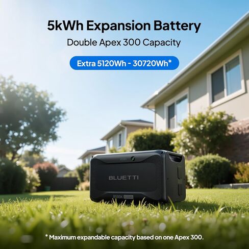بطارية توسيع BLUETTI B500K لمحطة الطاقة المحمولة AC200L AC300 AC500 AC200MAX، حزمة بطارية LiFePO4 بقدرة 5120 وات في الساعة، مولد شمسي للمنزل والطوارئ وخارج الشبكة (يتضمن كابل التوسيع P090A) in Saudi Arabia