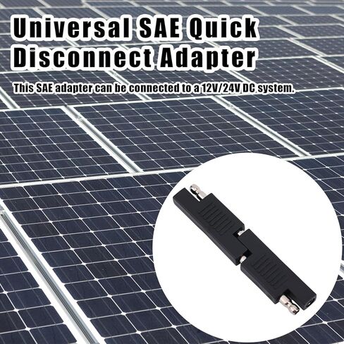 10pcs SAE Polarity Reverse Adapter, PVC Housing & Copper Core Quick Disconnect Connector for Solar Panel Battery Charger & Maintainer Universally for 12V/24V DC Systems (Black) in Kuwait