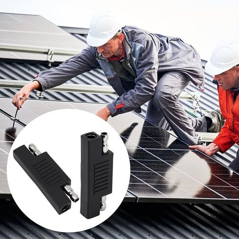 10pcs SAE Polarity Reverse Adapter, PVC Housing & Copper Core Quick Disconnect Connector for Solar Panel Battery Charger & Maintainer Universally for 12V/24V DC Systems (Black) in Kuwait