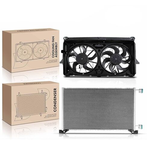 Replacement Parts for AC Condenser&Dual Cooling Fan Assembly Kit w/Shroud for Chevrolet Avalanche Mod-A58PP-99707 in Saudi Arabia