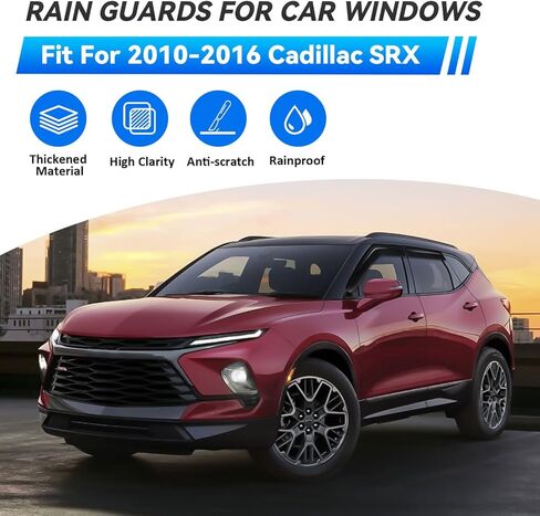 4pcs Front+Rear Smoke Tint Sun/Rain Guard Outside Mount Tape-On Vent Window Visors Compatible with 15-20 Escalade ESV Yukon XL Suburban in Kuwait