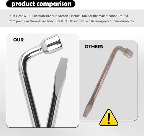 Aokdom L-Type 19mm Lug Wrench for Car,Dual-Head Heave Duty Lug Nut Wrench with Screwdriver/Pry Tool & Socket Wrenches,Universal Tire Lugs Wrenches Automotive Tools for Tire Repair in Saudi Arabia