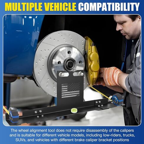 أداة محاذاة العجلات مع شريطين قياس قطعتين من لوحات أدوات محاذاة أصابع القدم، أداة محاذاة الحدبة للسيارات والشاحنات وسيارات الدفع الرباعي وإصلاح الإطارات RV للاستخدام المنزلي وأدوات السيارات in Kuwait