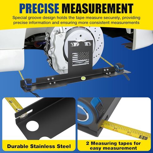أداة محاذاة العجلات مع شريطين قياس قطعتين من لوحات أدوات محاذاة أصابع القدم، أداة محاذاة الحدبة للسيارات والشاحنات وسيارات الدفع الرباعي وإصلاح الإطارات RV للاستخدام المنزلي وأدوات السيارات in Kuwait