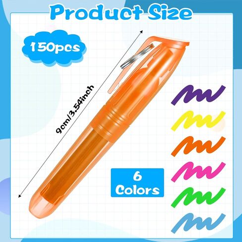 150 Pcs Mini Highlighters Assorted Colors with Key Ring Christmas Gifts Highlighter Markers Mini Pens for Nurses Smooth Liquid pen Badge Teachers Children Study (6 Colors) in Kuwait