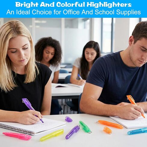 150 Pcs Mini Highlighters Assorted Colors with Key Ring Christmas Gifts Highlighter Markers Mini Pens for Nurses Smooth Liquid pen Badge Teachers Children Study (6 Colors) in Kuwait