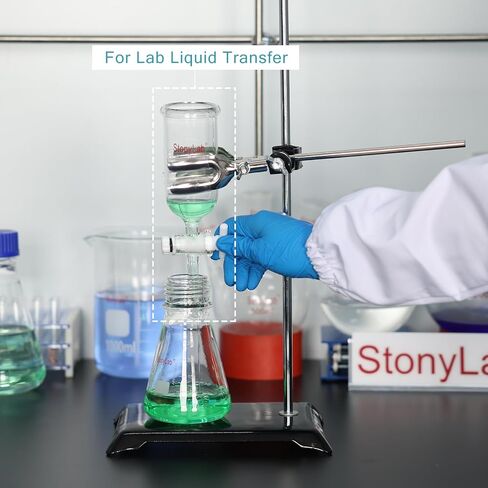 قمع إسقاط من stonylab، قمع سحاحة من زجاج البورسليكات مع محبس PTFE للاستخدام في المختبر والمنزل، 100 مل in Kuwait