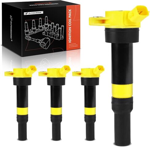 A-Premium (Red) Engine Ignition Coil Pack Compatible with Kia Soul 2012-2019, Forte 2014-2018, Rondo 2014 & Hyundai Elantra 2010-2020, Tucson 2014-2020, Elantra Coupe, Elantra GT, 1.8L 2.0L, 4-PC Set in Saudi Arabia