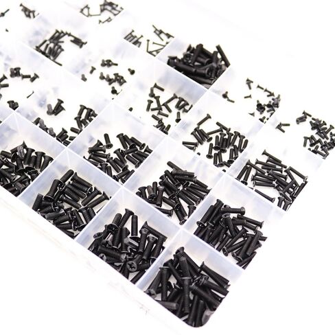 1000PCS M1 M1.2 M1.4 M1.7 Phillips Round Head Self Tapping Small Screw Micro Screws Electronic Small Black Bolts Wood Screws Kit in Kuwait