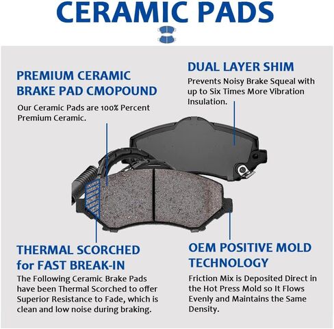 دوارات الفرامل الأمامية والخلفية المحفورة والمشقوقة طقم فرامل سيراميك بديلة لتويوتا أفالون 2008 - 2012 كامري 2007 - 2011 لكزس ES350 2007 - 2012 in Kuwait