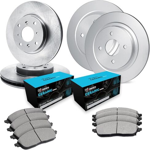 R1 Concepts Front and Rear Brake Kit For 2012-2017 Hyundai Accent, Kia Rio| Blank Brake Rotors| Ceramic Brake Pads and Rotors Kit in Saudi Arabia