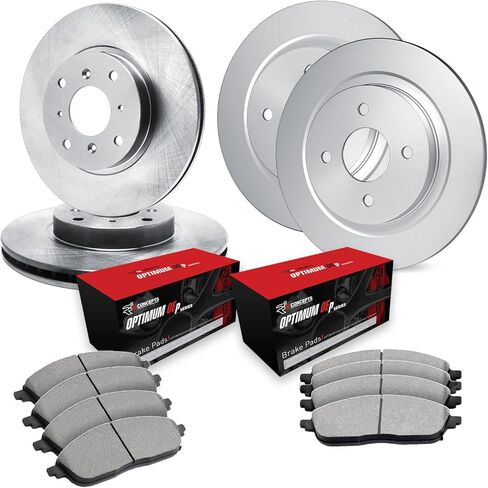 R1 Concepts Front and Rear Brake Kit For 2012-2017 Hyundai Accent, Kia Rio| Blank Brake Rotors| Ceramic Brake Pads and Rotors Kit in Saudi Arabia