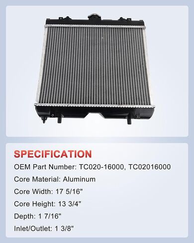 مشعاع TC020-16000 متوافق مع Kubota L2600 L2800 L3000 L3400 L4300، جزء مشعاع تبريد الجرار # TC02016000 in Kuwait