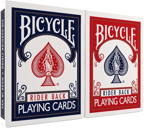 Bicycle Rider Back Playing Cards, Standard Index, Poker Cards, Premium Playing Cards, Red & Blue, 2 Count (Pack of 1) in Kuwait