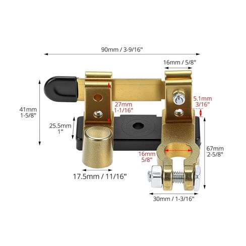 QWORK Top Post Battery Disconnect Switch, 12V / 24V 250/750 AmpsIsolator Power Cutoff Switch, Negative Vertical in Saudi Arabia