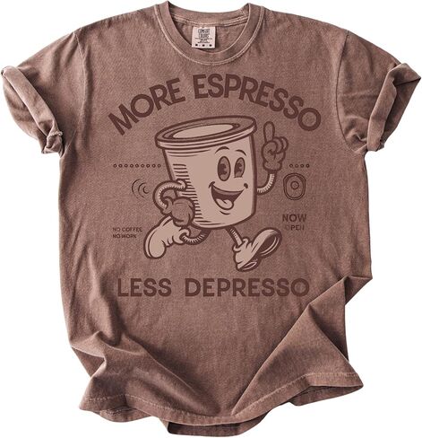 Comfort Colors More Espresso Less Depresso Coffee T-Shirt Funny Graphic Tee in Kuwait