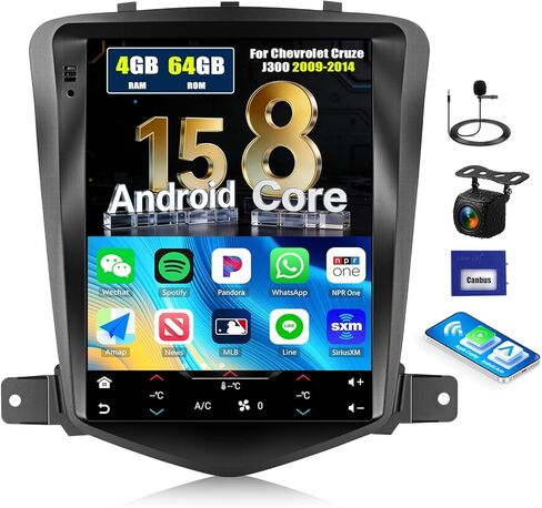 2G 64G for Chevy Cruze J300 2012 2011 2014 2013 2010 2009 2008 Android 13 Car Stereo Wireless Apple Carplay&Android Auto, 9.7 Inch Vertical Touchscreen GPS HiFi Audio Bluetooth WiFi Backup Camera in Saudi Arabia
