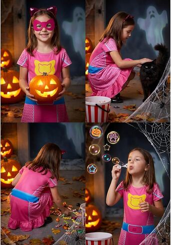 فستان البطل الخارق، فستان الأميرة بأكمام قصيرة، عصابات رأس وقناع لعيد الميلاد والهالوين والكريسماس لعمر 4-8 سنوات in Kuwait