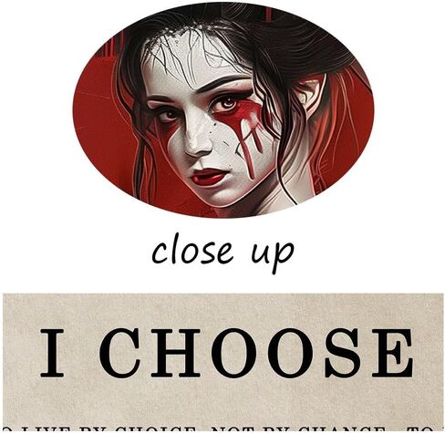 Motivational Japanese Samurai Canvas Wall Art Prints Women Red Moon Wall Decor Painting Inspirational Quotes I Choose Poster Framed for Office Living Room Gym Framed (18''W x 24''H) in Kuwait