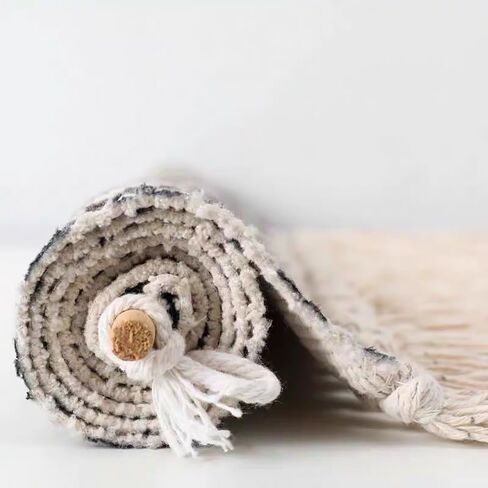 نسيج الجدار القطني ديكور معلق، 20 × 34 بوصة كبير مكرامية منسوجة بوهو شيك بوهيمي تجريدي هندسي مطبوع مفروشات ديكور هدية للشقة والنوم والأطفال وغرفة المعيشة وغرفة النوم ومدخل المنزل والمكتب in Saudi Arabia