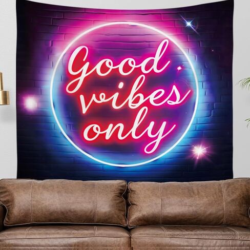 WEBEEDY Blacklight نسيج جيد المشاعر فقط النيون نسيج ملهمة اقتباس بطانية الجدار شنقا الفن لغرفة النوم غرفة المعيشة النوم مكتب خلفية الحزب، 59x51 بوصة / 150x130 سم in Saudi Arabia