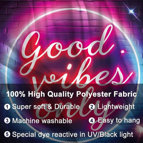 WEBEEDY Blacklight نسيج جيد المشاعر فقط النيون نسيج ملهمة اقتباس بطانية الجدار شنقا الفن لغرفة النوم غرفة المعيشة النوم مكتب خلفية الحزب، 59x51 بوصة / 150x130 سم in Saudi Arabia