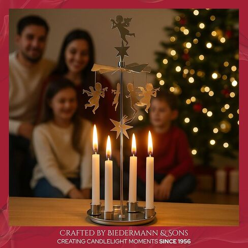 شموع Biedermann & Sons العاجية (20 قطعة)، مستدقة غير معطرة، قطر 0.5 بوصة، شمع البارافين المحترق لمدة ساعتين، لدوارات الملاك وحامليها in Kuwait