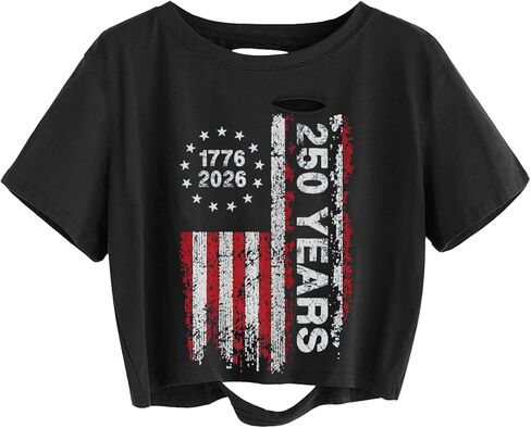 TIXOM Women Country Music Graphic Distressed Tee Shirt Sexy Ripped Short Sleeve Crop Tops in Saudi Arabia