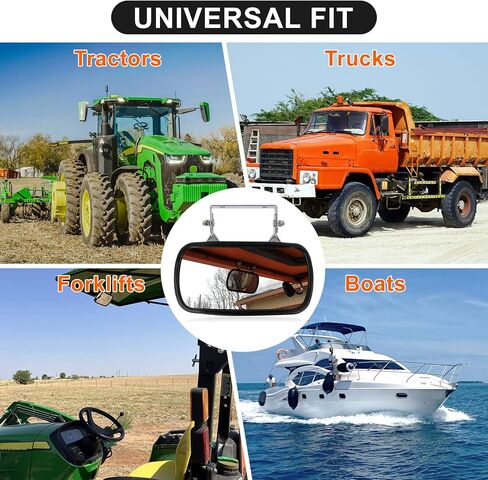 Tractor Convex Mirror - PSLER Truck Mirrors Stainless Steel Mirror Rear View Mirror Rectangular Side Outdoor Mirror for Kubota, Forklift, Tractor, Truck, Bus, Boat (2 PCS) in Saudi Arabia