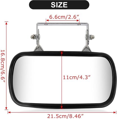 Tractor Convex Mirror - PSLER Truck Mirrors Stainless Steel Mirror Rear View Mirror Rectangular Side Outdoor Mirror for Kubota, Forklift, Tractor, Truck, Bus, Boat (2 PCS) in Saudi Arabia