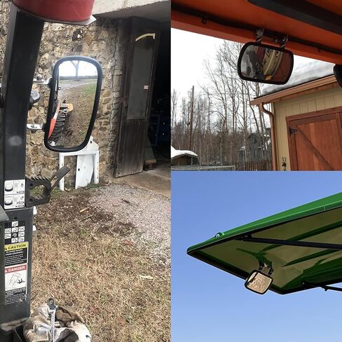 Tractor Convex Mirror - PSLER Truck Mirrors Stainless Steel Mirror Rear View Mirror Rectangular Side Outdoor Mirror for Kubota, Forklift, Tractor, Truck, Bus, Boat (2 PCS) in Saudi Arabia
