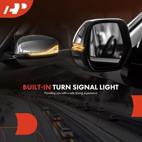 مرآة باب كهربائية جانبية للركاب من A-Premium - متوافقة مع Nissan Rogue Sport 2017-2021 - مرآة رؤية خلفية خارجية قابلة للطي يدويًا ساخنة مع إشارة انعطاف، بدون كاميرا in Saudi Arabia