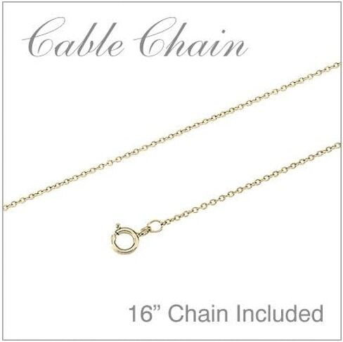 10k Yellow Gold Round Aquamarine Pendant with 16" Chain in Kuwait