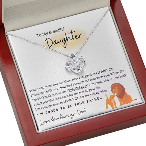 To My Daughter Necklace from Dad – Inspirational Jewelry Gift with Message Card – Birthday, Christmas, Graduation, or Special Father Daughter Gifts in Saudi Arabia