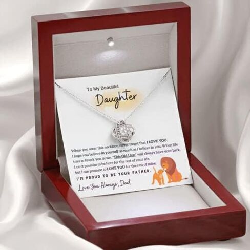 To My Daughter Necklace from Dad – Inspirational Jewelry Gift with Message Card – Birthday, Christmas, Graduation, or Special Father Daughter Gifts in Saudi Arabia